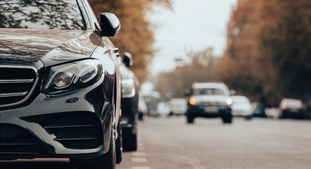 Cars being driven on a road.