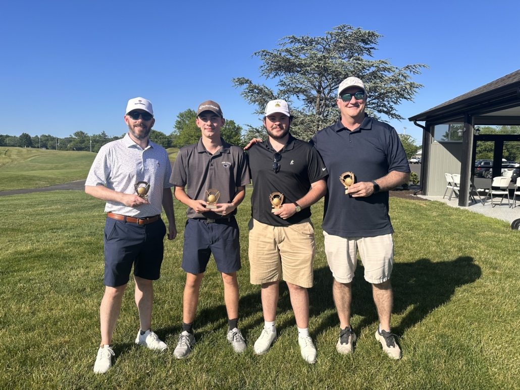 John Maloney Jr, Justin Yanocha, Luke DiAmico, and Jim Behan are the 2026 Champions at the annual Wouch Maloney Golf Outing.